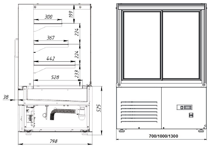 кондитерська вітрина в кафе