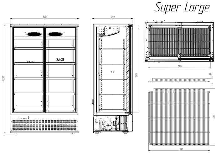 2х дверний холодильник в магазин